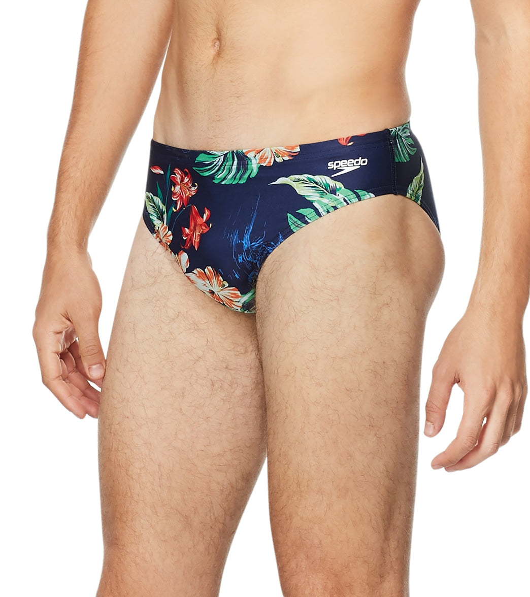  Speedo Vibe Men's Printed One Brief Swimsuit Island Vision