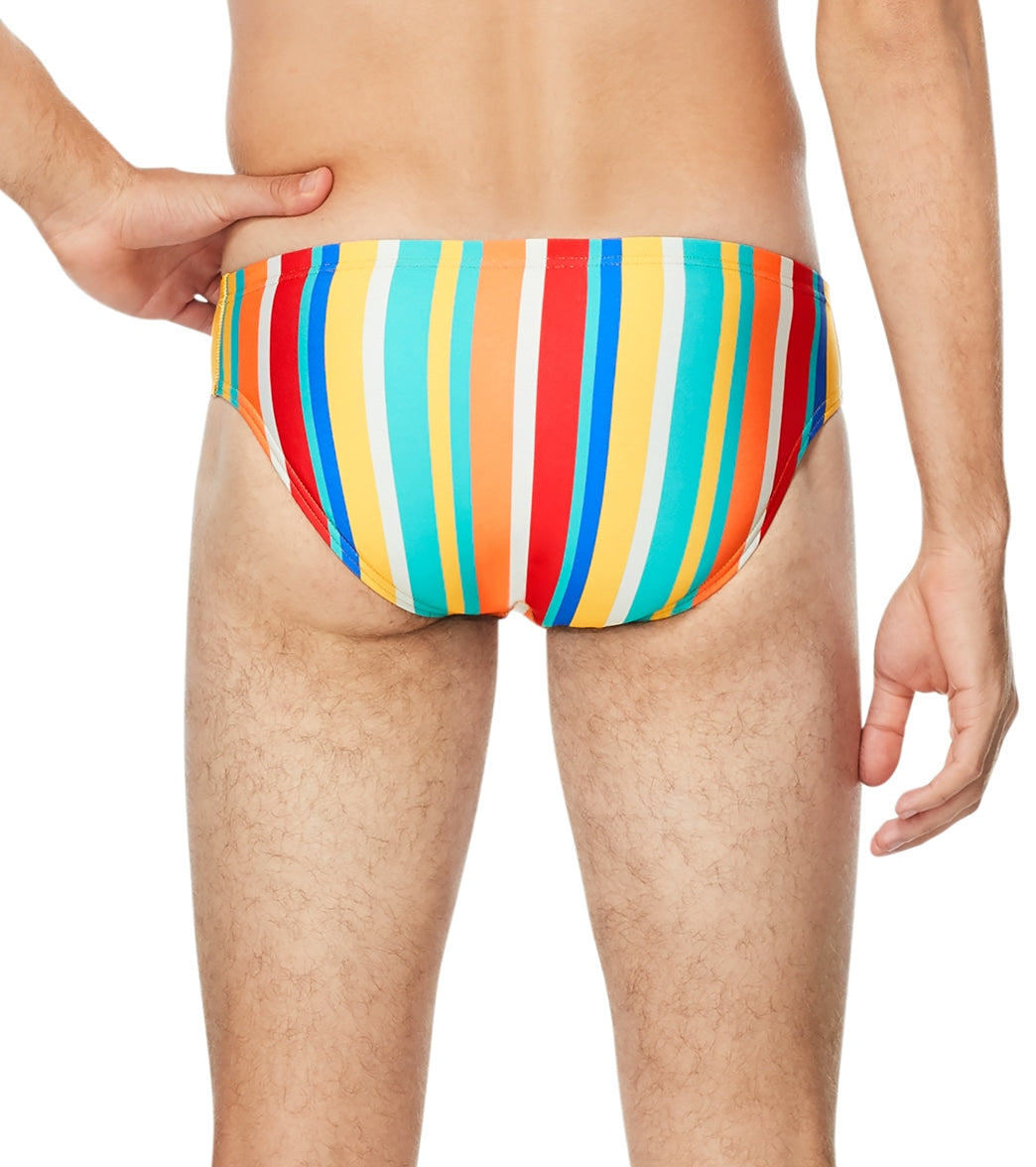  Speedo Vibe Men's Printed One Brief Swimsuit Clean Stripe