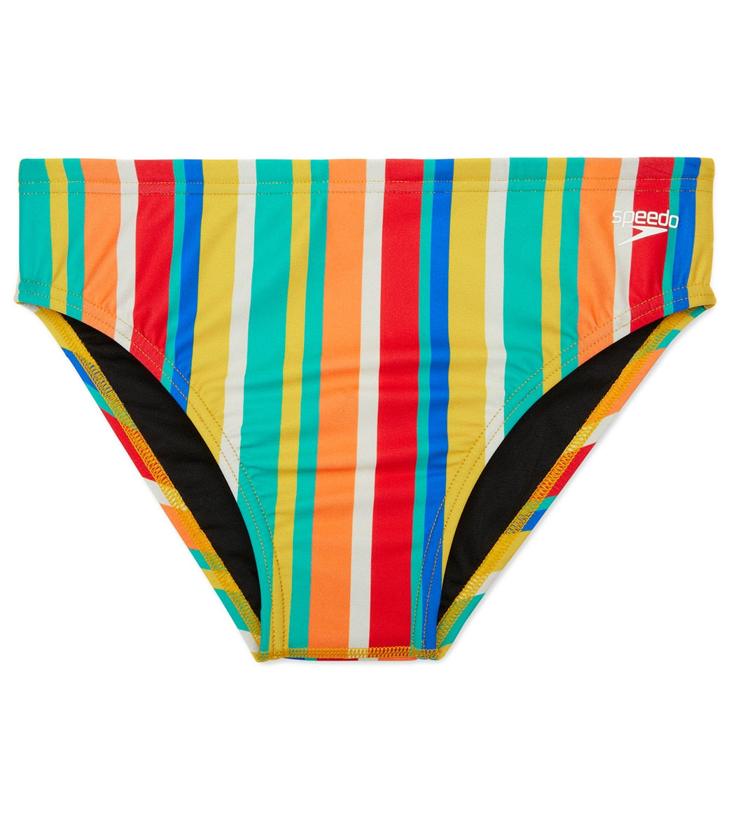  Speedo Vibe Men's Printed One Brief Swimsuit Clean Stripe