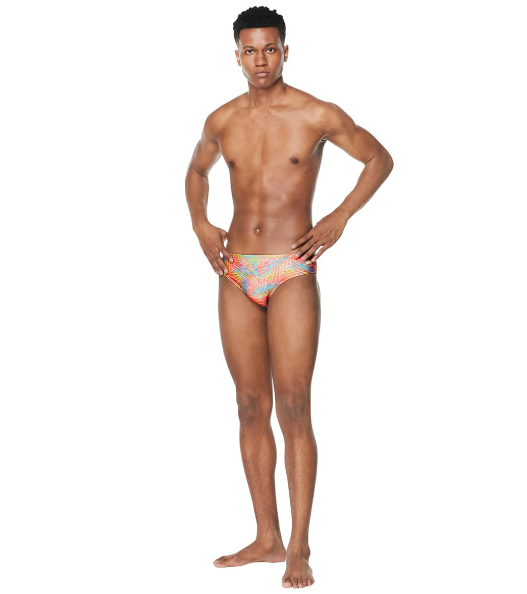  Speedo Vibe Men's Printed One Brief Swimsuit Throwing Shade