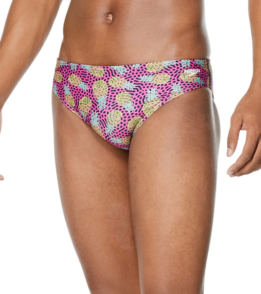  Speedo Vibe Men's Printed One Brief Swimsuit Pineapple Party