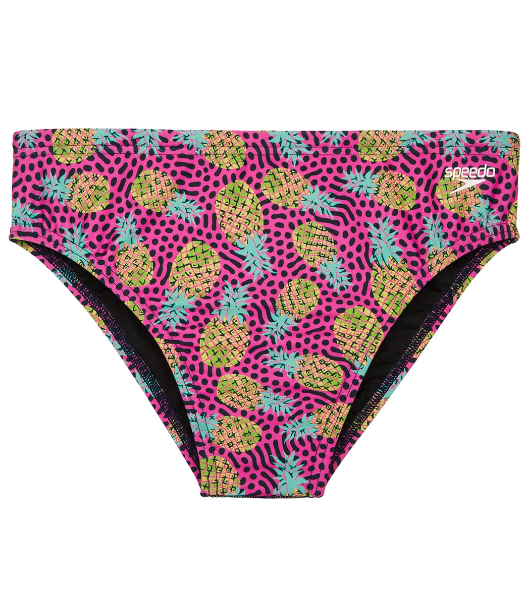  Speedo Vibe Men's Printed One Brief Swimsuit Pineapple Party