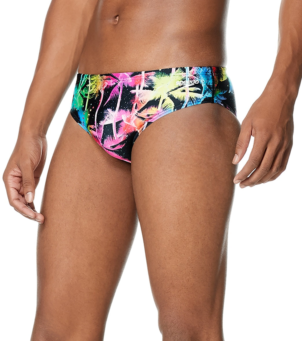  Speedo Vibe Men's Printed One Brief Swimsuit Party Palm