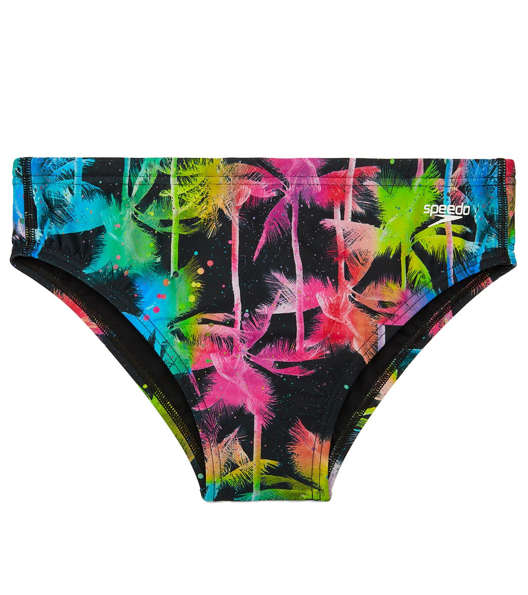  Speedo Vibe Men's Printed One Brief Swimsuit Party Palm