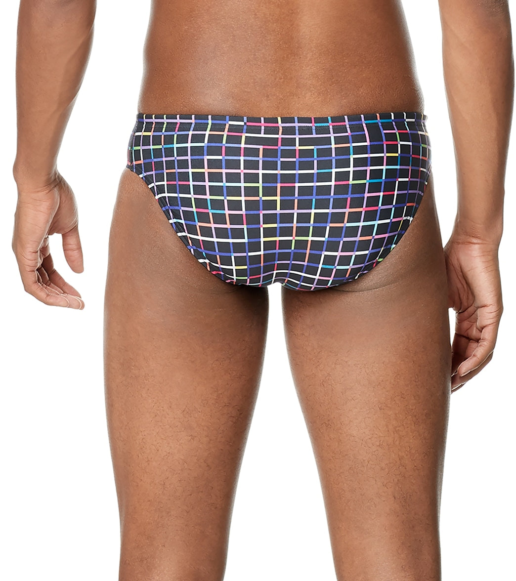  Speedo Vibe Men's Printed One Brief Swimsuit Square Pegs