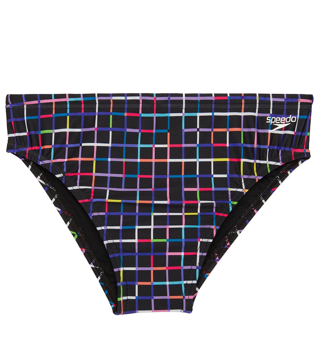  Speedo Vibe Men's Printed One Brief Swimsuit Square Pegs