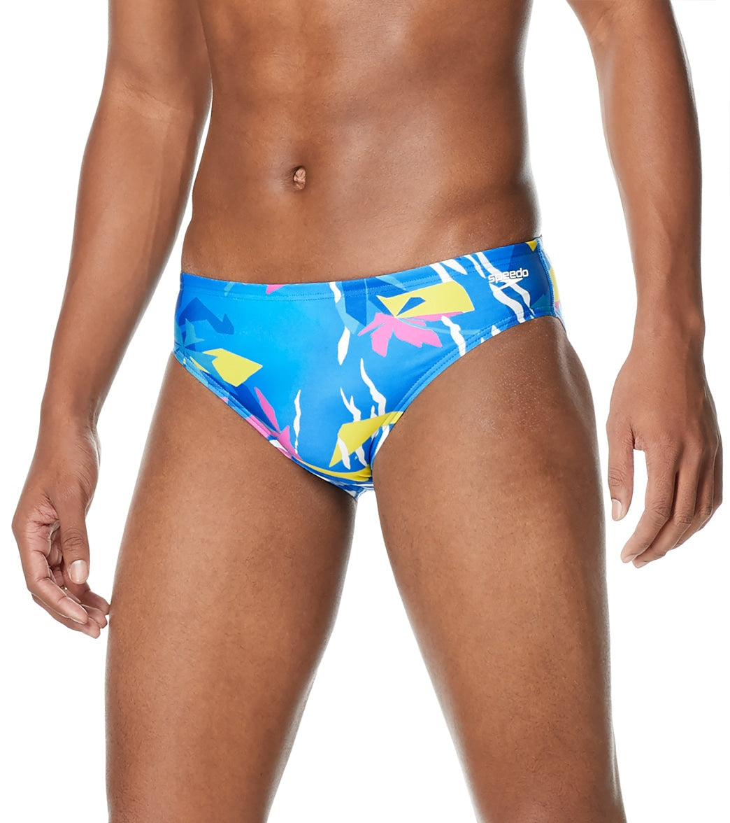  Speedo Vibe Men's Printed One Brief Swimsuit Palm Triangle
