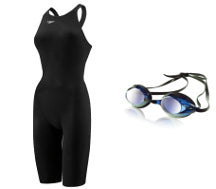  SPEEDO LZR Elite Kneeskin Vanquisher Mirrored Goggle Bundle Sizes 25-29 Only(Random Color Will Be Ship Out)(Speedo Lzr Elite Kneeskin Vanquisher Mirrored Goggle Bundle Sizes 25 29 Onlyrandom Color Will Be Ship Out)
