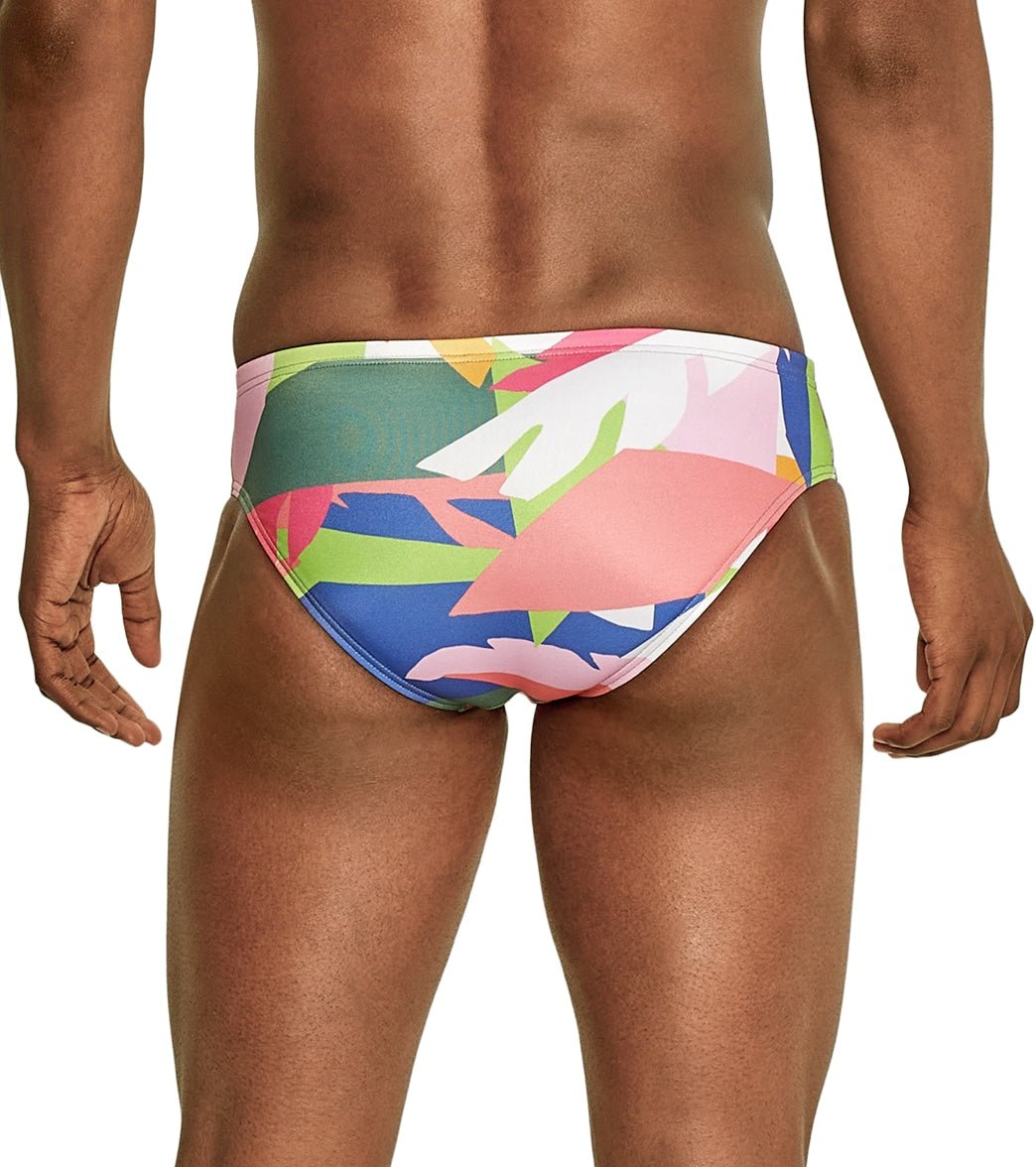  Speedo Vibe Men's Printed One Brief Swimsuit Block Tropics