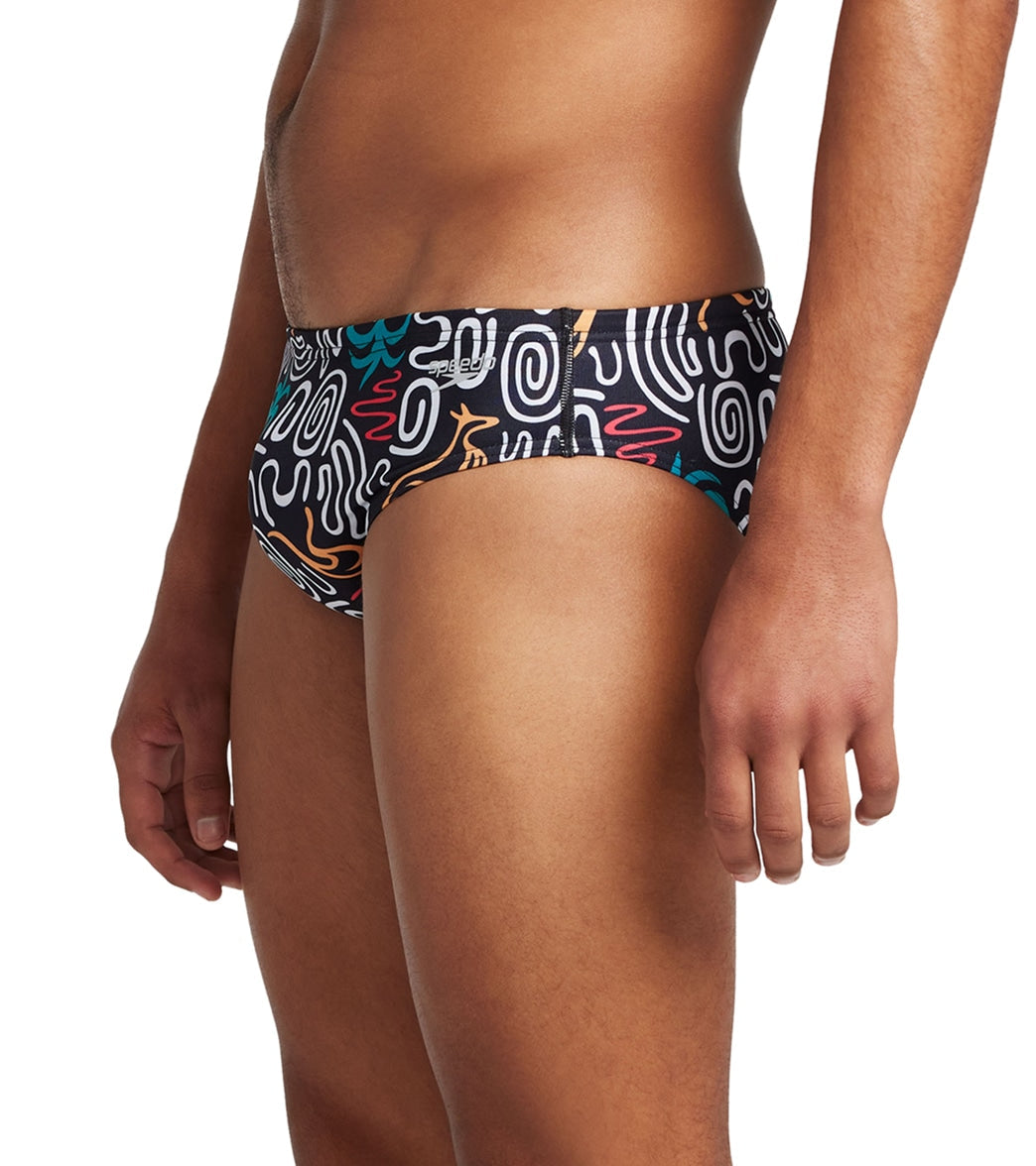  Speedo Vibe Men's Printed One Brief Swimsuit Jump Around