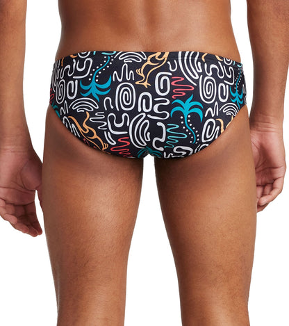  Speedo Vibe Men's Printed One Brief Swimsuit Jump Around