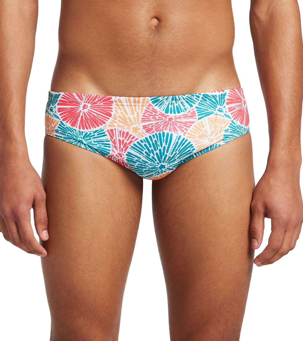  Speedo Vibe Men's Printed One Brief Swimsuit Citrus Love