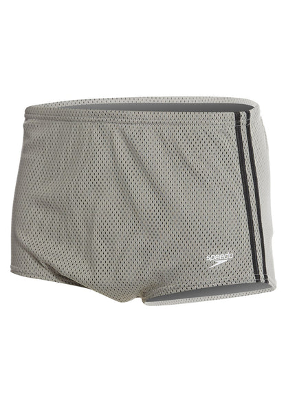  Speedo Solid Poly Mesh Square Leg Swimsuit