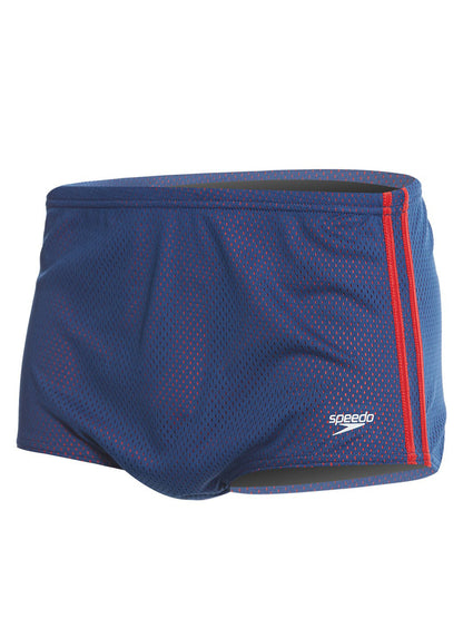  Speedo Solid Poly Mesh Square Leg Swimsuit