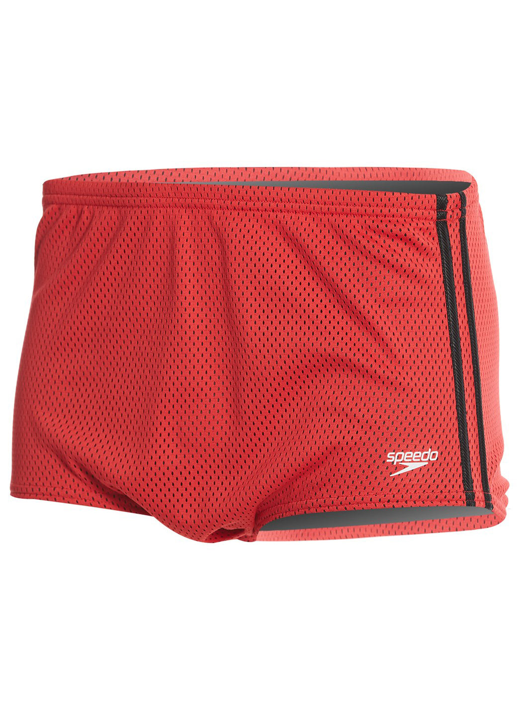  Speedo Solid Poly Mesh Square Leg Swimsuit