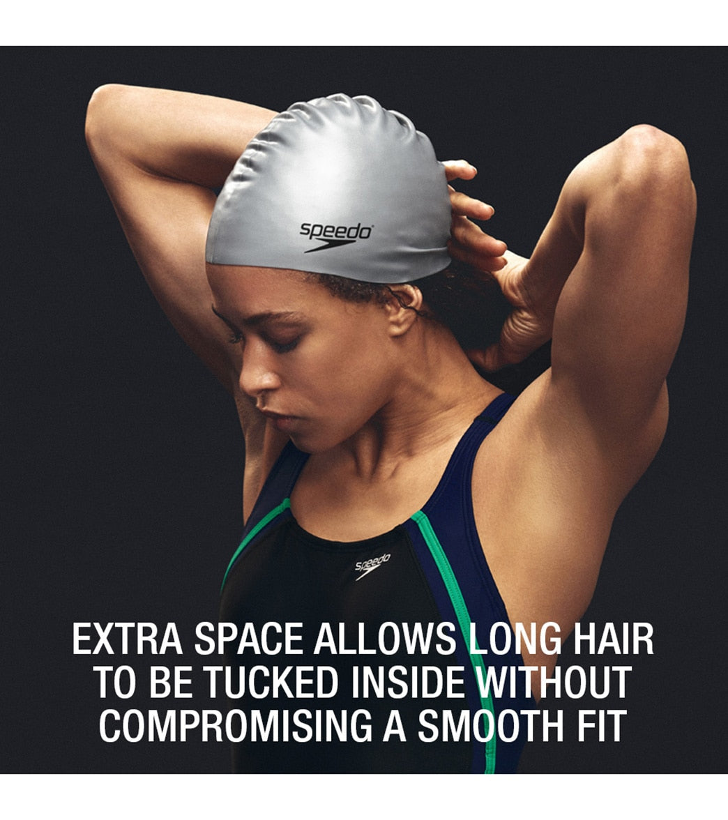  Speedo Long Hair Silicone Swim Cap