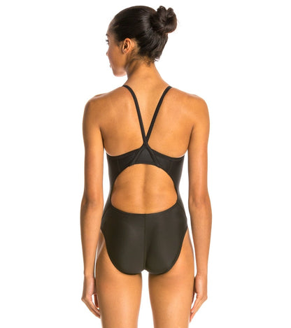  Speedo Women's PowerFLEX Eco Solid Flyback One Piece Swimsuit