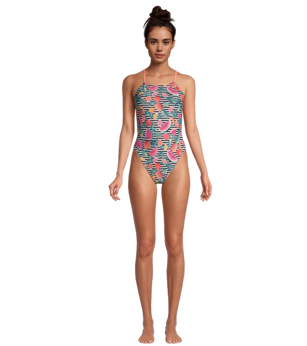  Speedo Women's Printed Back One Piece Swimsuit