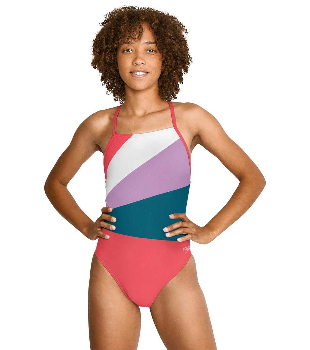  Speedo Women's Radiating Splice One Piece Swimsuit