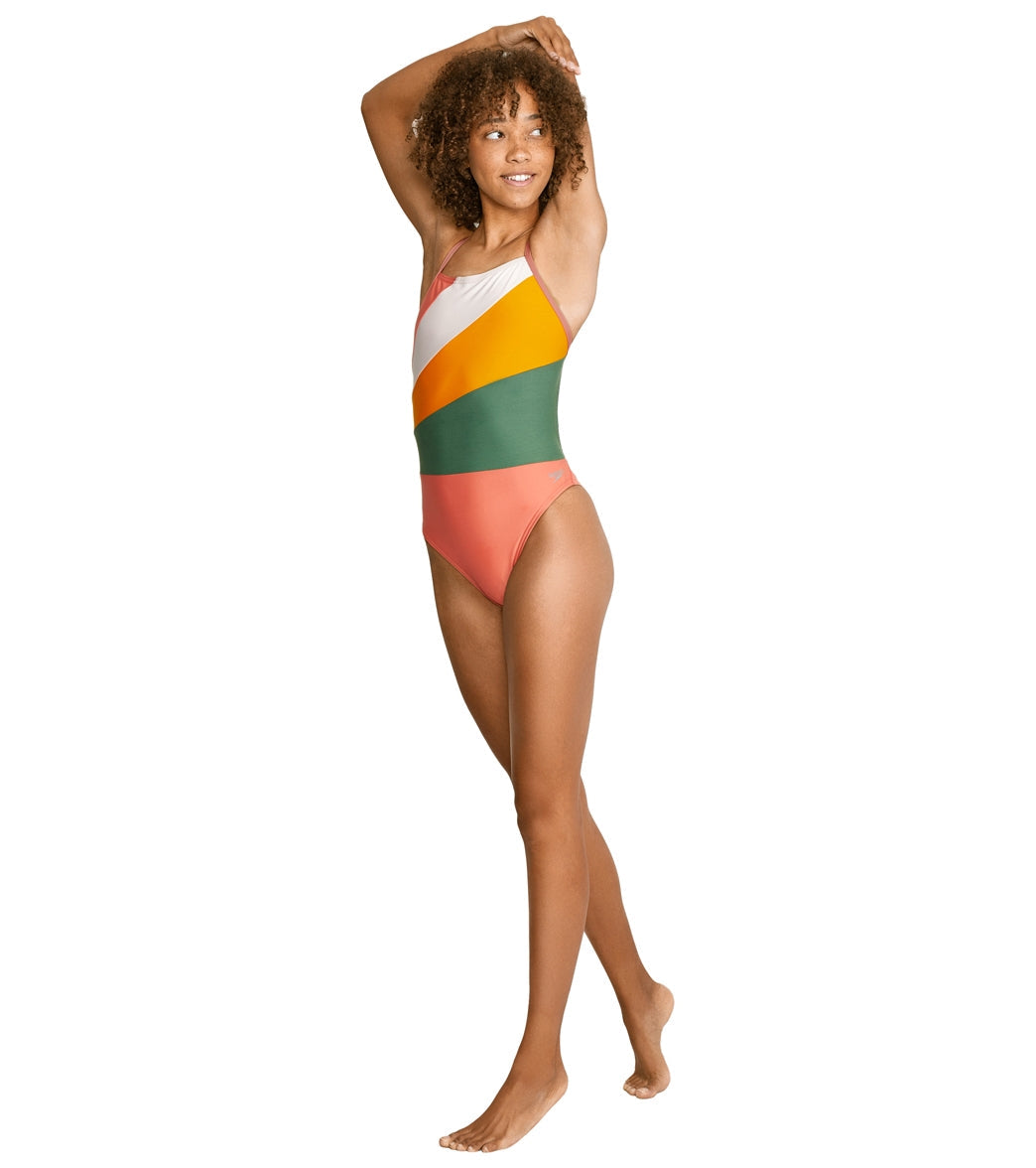  Speedo Women's Radiating Splice One Piece Swimsuit