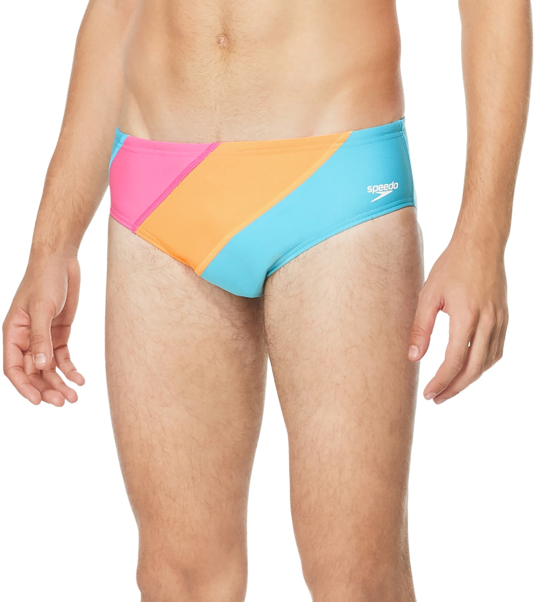  Speedo Vibe Men's Color Blocked One Brief Swimsuit