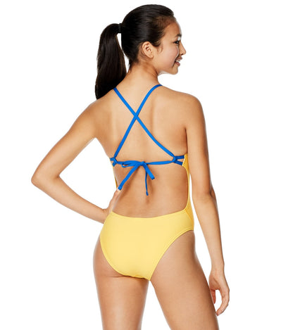  Speedo Women's Solid Tie Back One Piece Swimsuit