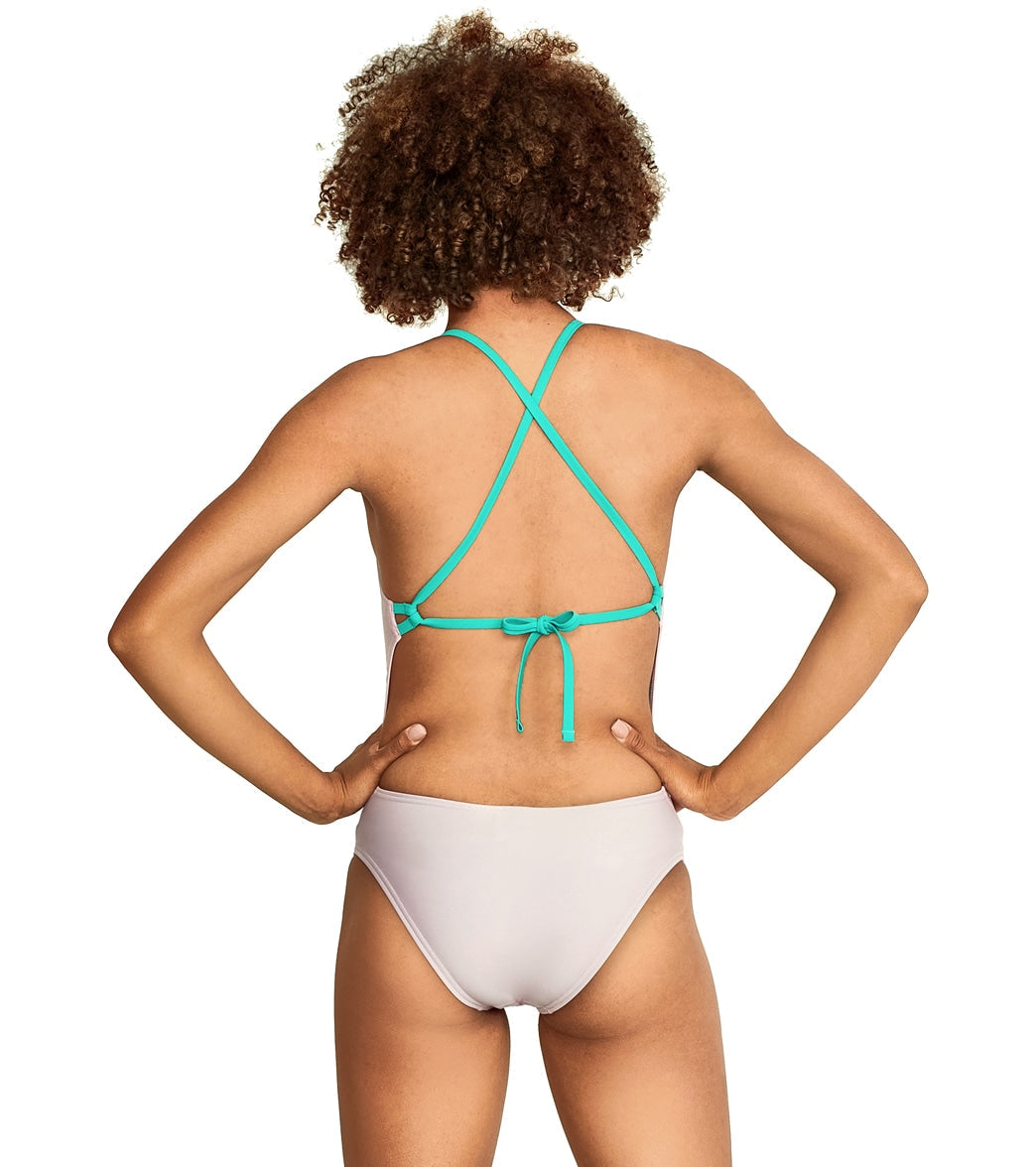  Speedo Women's Solid Tie Back One Piece Swimsuit