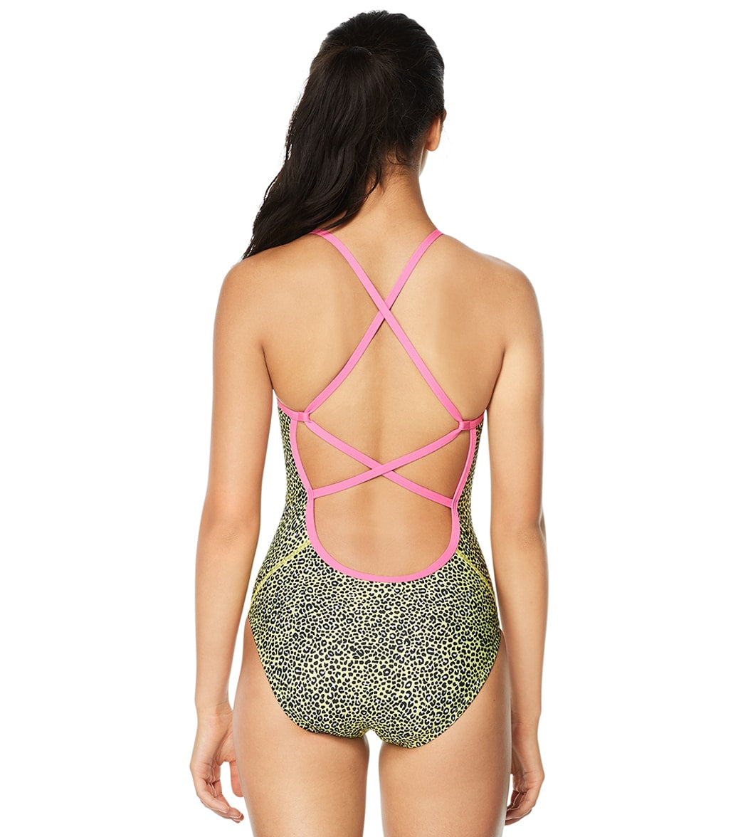  Speedo Vibe Women's Printed X Back One Piece Swimsuit