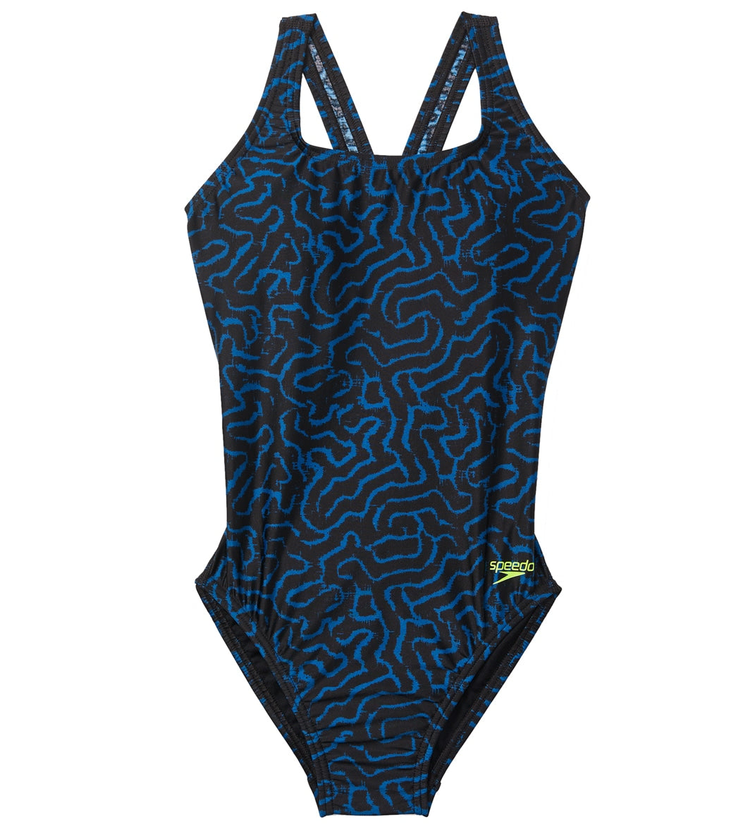  Speedo Women's Race Maze Super Proback One Piece Swimsuit