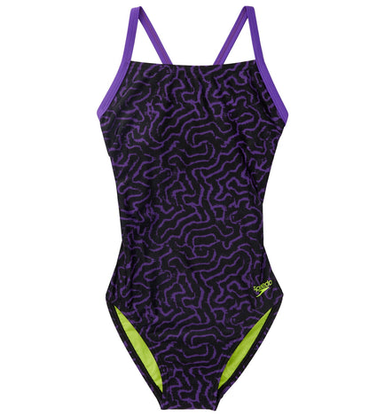  Speedo Women's Race Maze Flyback One Piece Swimsuit