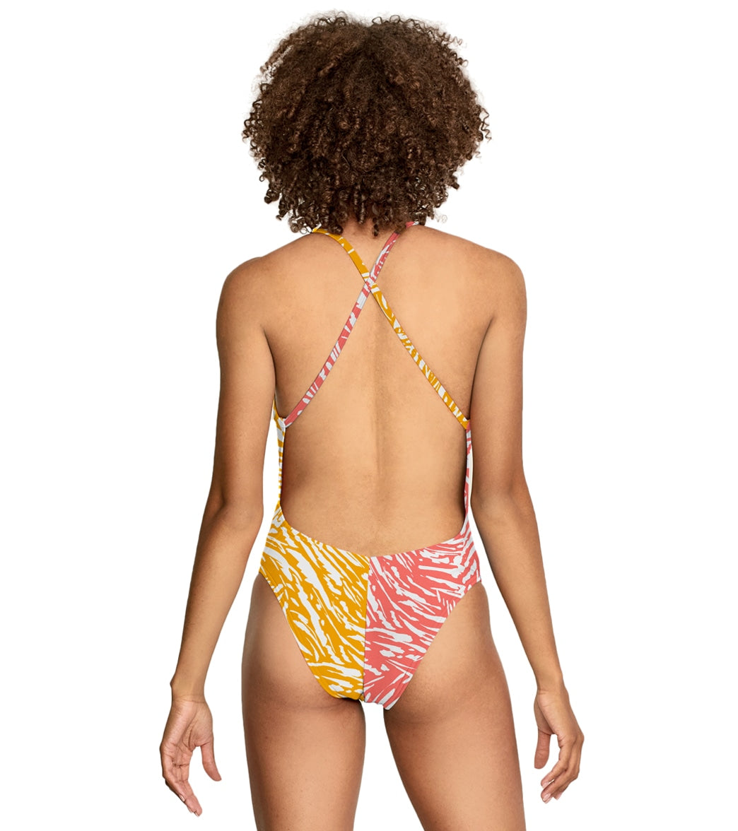  Speedo Vibe Women's Radiating Splice One Piece Swimsuit