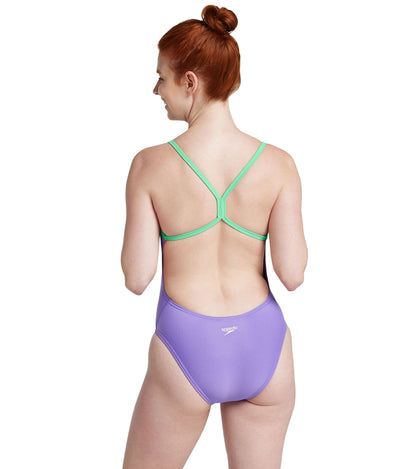  Speedo Vibe Women's Colorblock One Back One Piece Swimsuit
