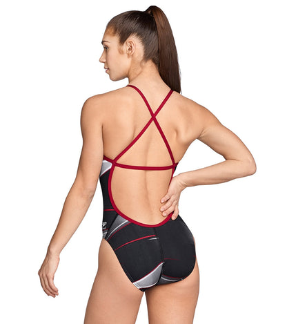  Speedo Women's Infinite Pulse Crossback One Piece Swimsuit