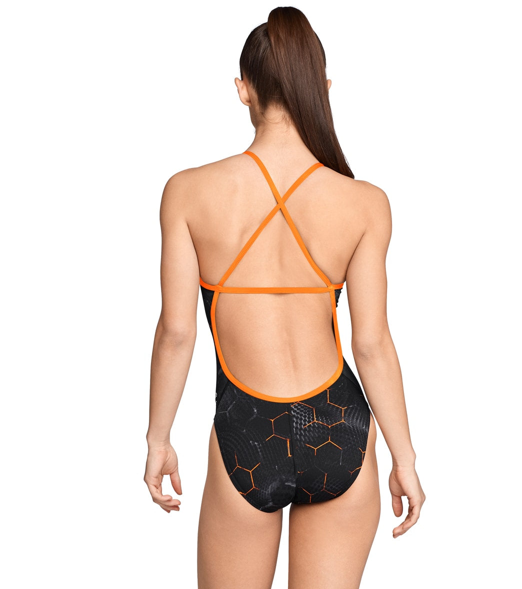  Speedo Women's Emerging Force Crossback One Piece Swimsuit