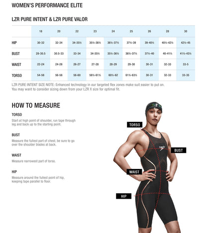  Speedo Women's Fastskin LZR Pure Intent Closed Back Kneeskin Tech Suit Swimsuit