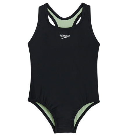  Speedo Girls' Solid Racerback One Piece Swimsuit (Little Kid, Big Kid)