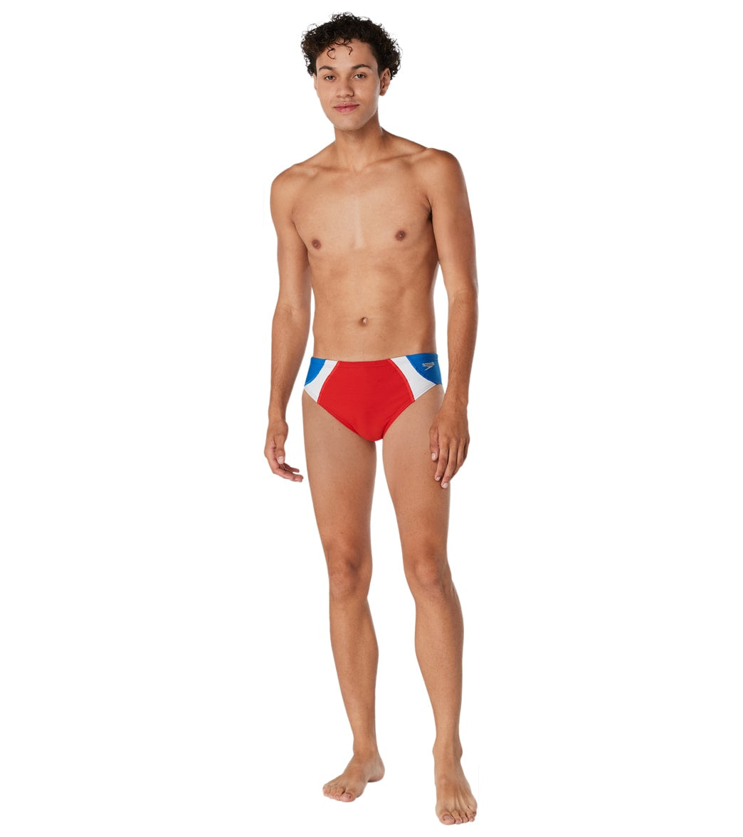  Speedo Vibe Men's Dual Colorblock One Brief Swimsuit