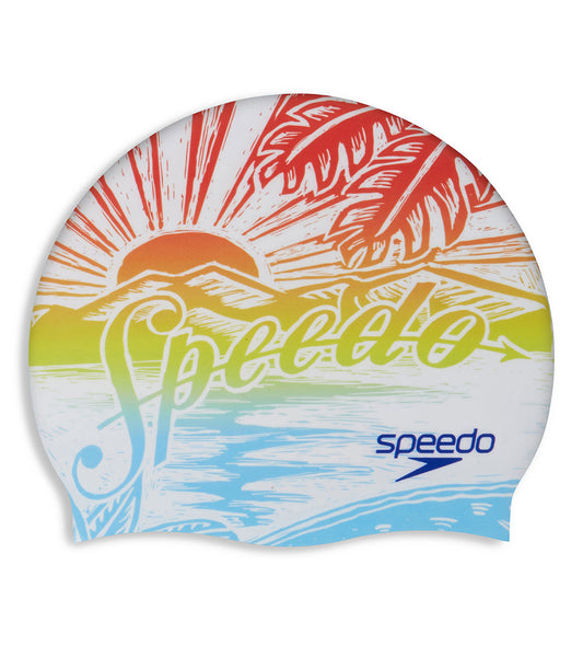  Speedo Printed Silicone Swim Cap