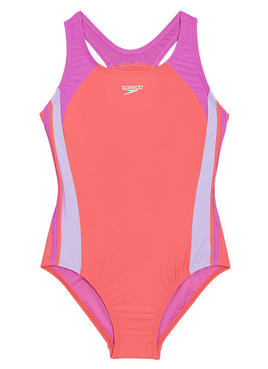  Speedo Girls' Infinity Splice One Piece Swimsuit (Little Kid, Big Kid)