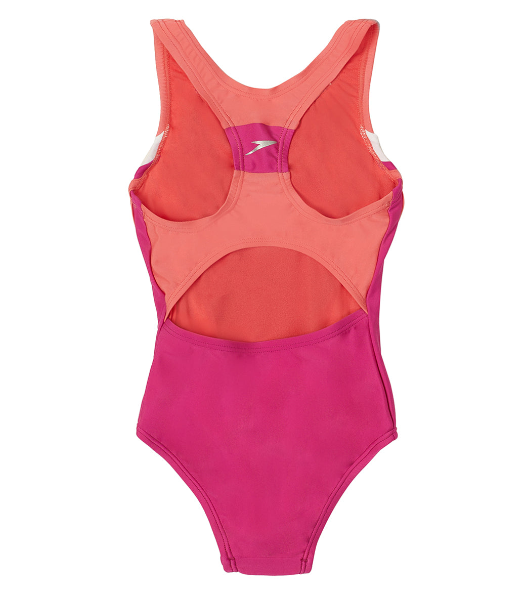  Speedo Girls' Infinity Splice One Piece Swimsuit (Little Kid, Big Kid)