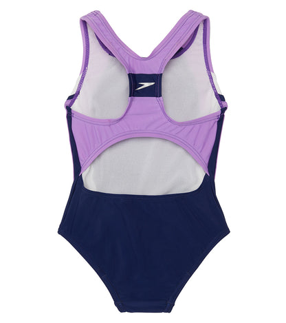  Speedo Girls' Infinity Splice One Piece Swimsuit (Little Kid, Big Kid)